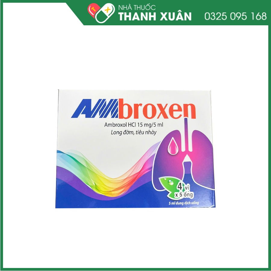 Ambroxen 15mg/5ml thuốc điều trị bệnh cấp và mạn tính ở đường hô hấp có kém tăng tiết dịch phế quản không bình thường